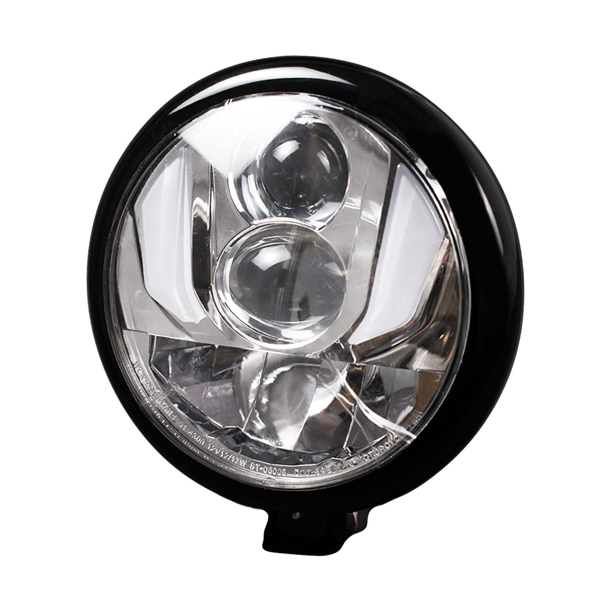 MotoTown black bottom-mount 5-3/4 inch LED headlight assembly