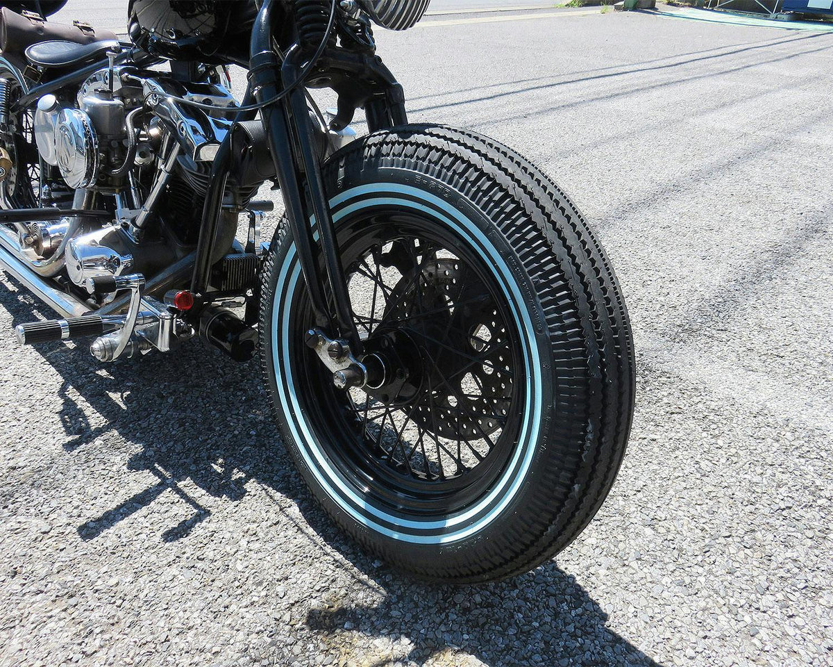 SHINKO E270 Double White Stripe Super Eagle Vintage Motorcycle Tire - 5.00-16 72H Front or rear | 50162702 — product view 3