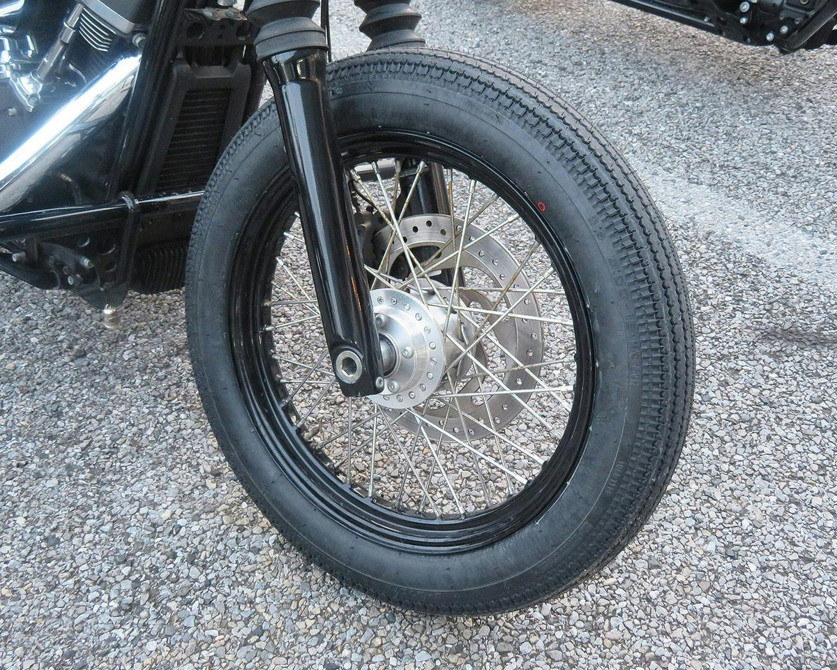 SHINKO E270 Black Super Eagle Vintage Motorcycle Tire - 4.00-19 61H Front | 40192700 — product view 4