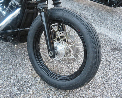 SHINKO E270 Black Super Eagle Vintage Motorcycle Tire - 4.00-19 61H Front | 40192700 — product view 4