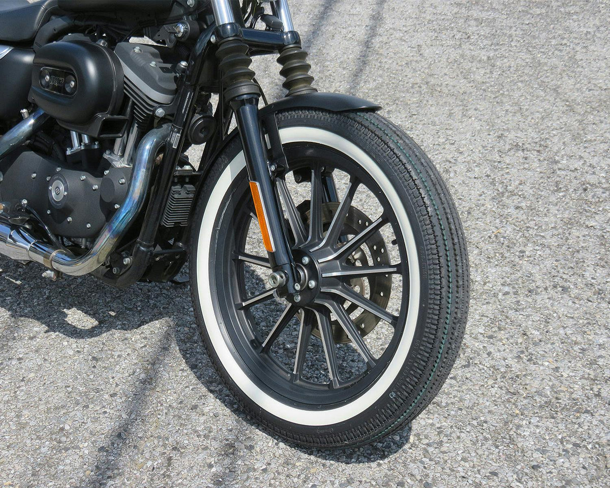 SHINKO E270 Whitewall Super Eagle Vintage Motorcycle Tire - 4.00-19 61H Front | 40192701 — product view 3
