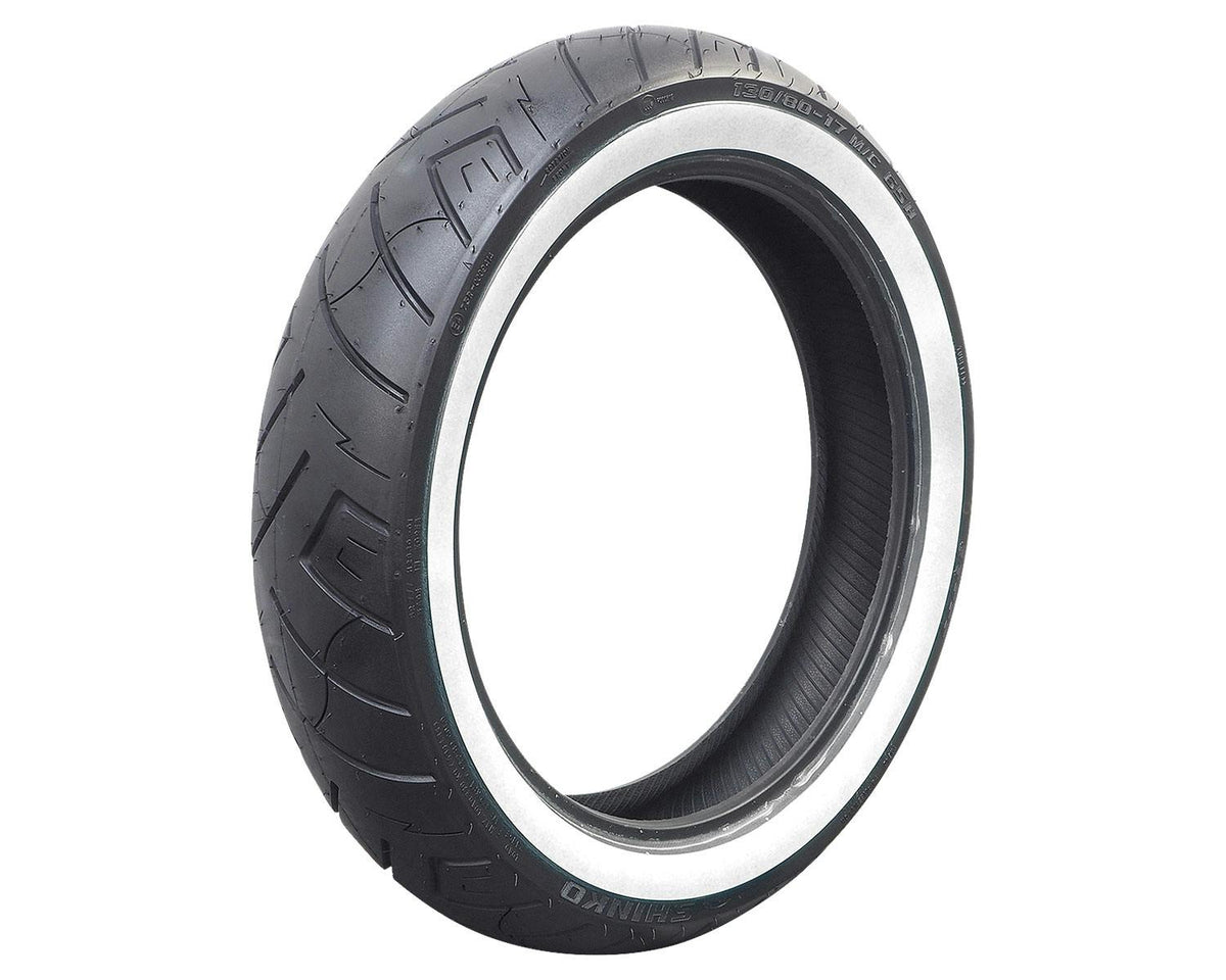 SHINKO SR777 Whitewall Cruiser Motorcycle Tire - 130/80-17 65H Front | 13807771 — product view 1