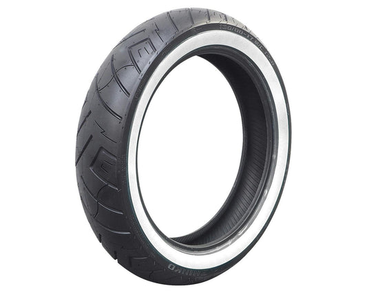 SHINKO SR777 Whitewall Cruiser Motorcycle Tire - 130/80-17 65H Front | 13807771 — product view 1