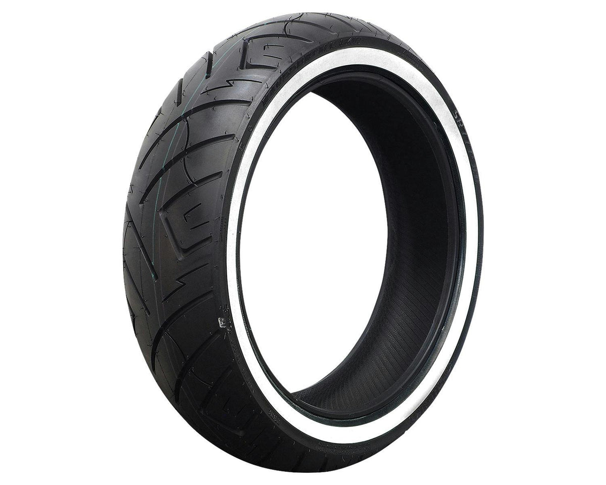 SHINKO SR777 Whitewall Cruiser Motorcycle Tire - 180/55B18 84H Rear | 18557771 — product view 1