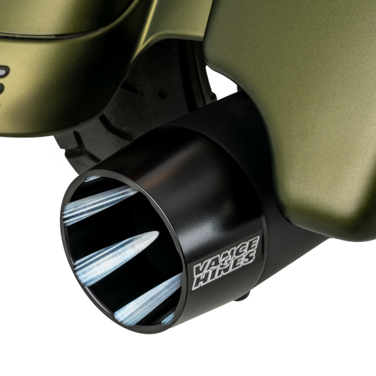 Vance & Hines 17-23 Harley Touring 車系 Blackbird 450 尾段排氣管 - 黑色 Contrast Finish 尾蓋｜46792