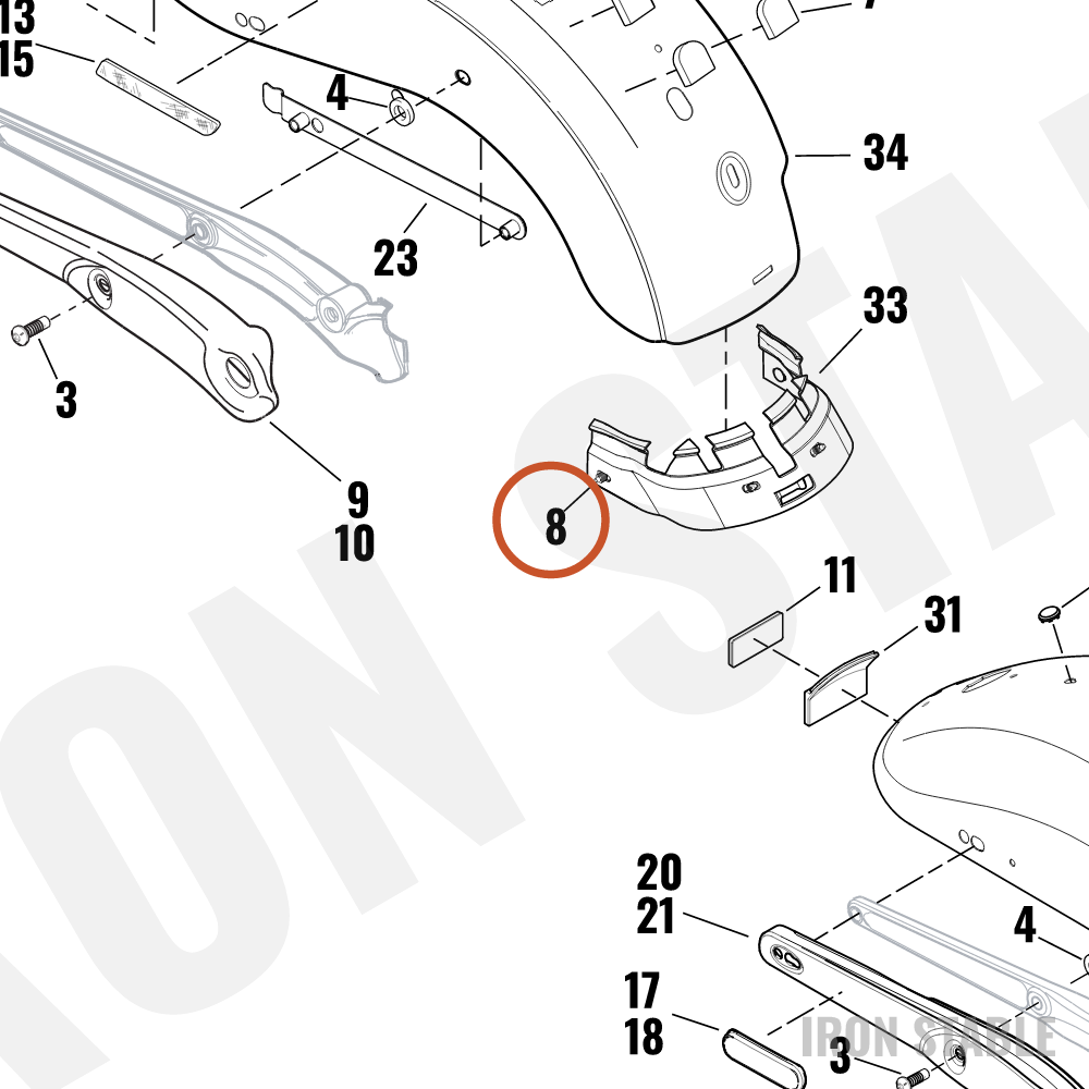 Harley-Davidson 11785 Original Push-In Fastener — OEM parts illustration