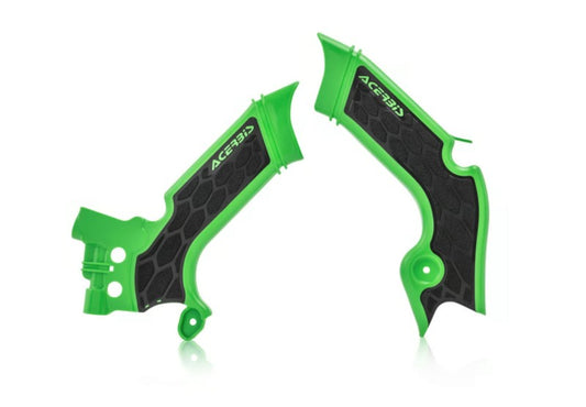 Acerbis 21+ Kawasaki KX250/ 19-23 KX450 車架護蓋- X-握把 - 綠色/黑色｜2742601089