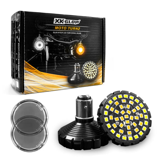 XKGLOW 機車 前側 LED 方向燈 套件 - 子彈型 燻黑 燈殼｜XK1157B-WA-S