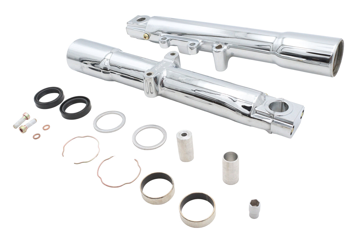 V-TWIN 41MM CHROME FORK SLIDER SET,OEM 45500014
