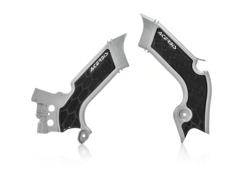 Acerbis 21+ Kawasaki KX250/ 19-23 KX450 車架護蓋- X-握把 - 銀色/黑色｜2742601015