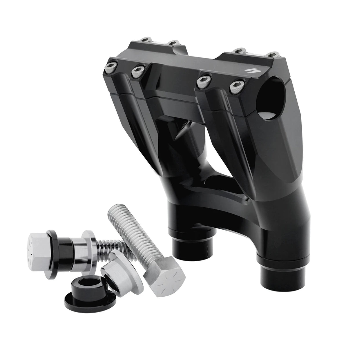 Kraus Motor Isolated Kickback Risers | Height and Clamp Options / 6 in / 1-1/8 in / 黑色陽極