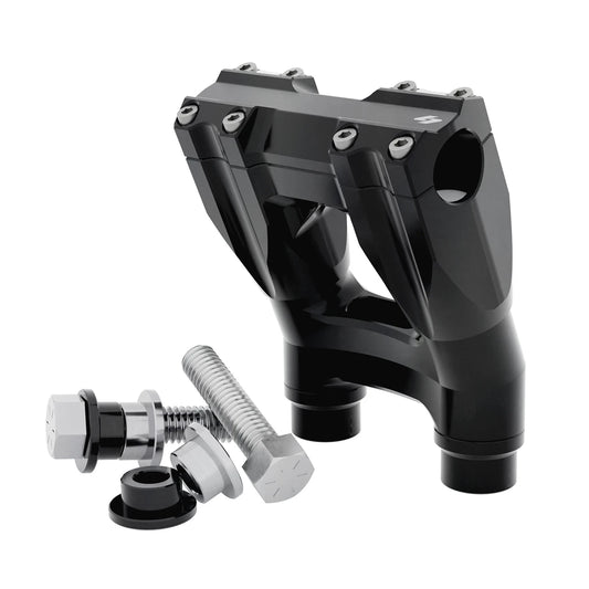 Kraus Motor Isolated Kickback Risers | Height and Clamp Options / 6 in / 1-1/8 in / 黑色陽極