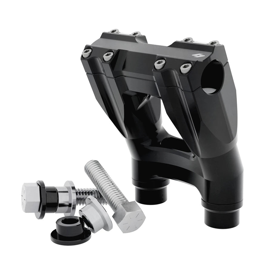 Kraus Motor Isolated Kickback Risers | Height and Clamp Options / 6 in / 1-1/8 in / 黑色陽極