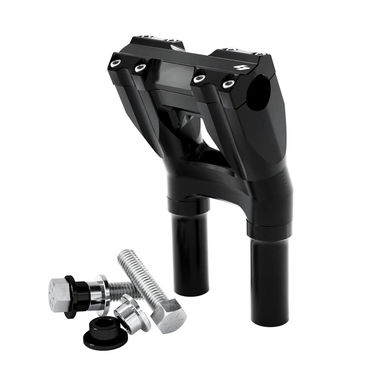 Kraus Motor Isolated Kickback Risers | Height and Clamp Options / 8 in / 1 in / 黑色陽極