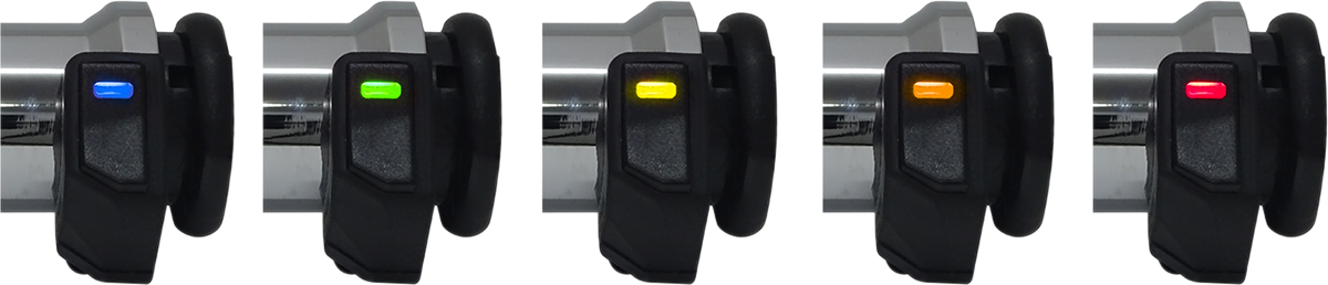 Koso AX068M10 Titan-X Heated Grips - Chrome, Cable Throttle
