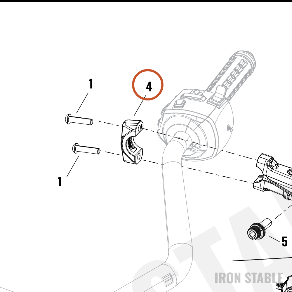 Harley-Davidson 36700268 Clutch Lever Mount Clamp | No Mirror Mount — OEM parts illustration