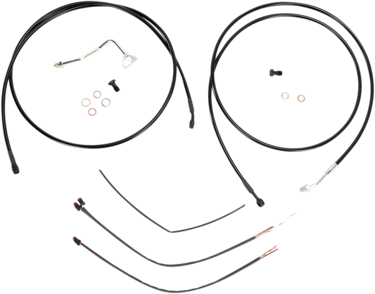BURLY BRAND 0610-0815 Complete Black Vinyl Handlebar Cable/Line Kit - DRG-0610-0815