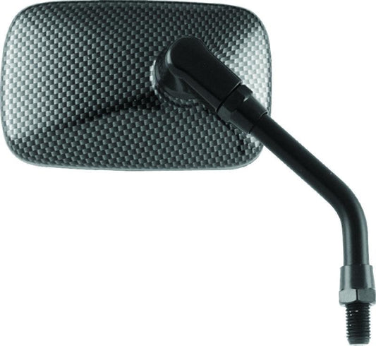 BikeMaster 迷你 Rectangle 後照鏡 10mm - Carbon Fiber - 單件｜600007