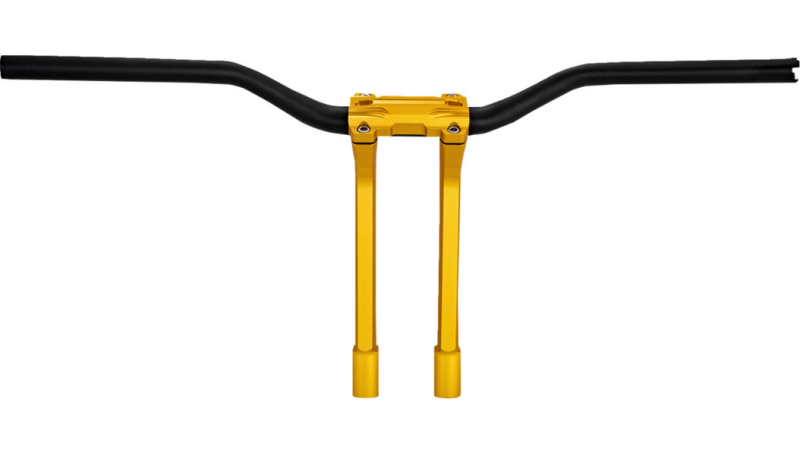 Performance Machine Phatbar H-Bar Assy, 11-1/2 吋 Riser, 1-1/4 吋 Bar, Int 線材, Gauge Mnt - Gold Ops｜0208-2197M-SMG