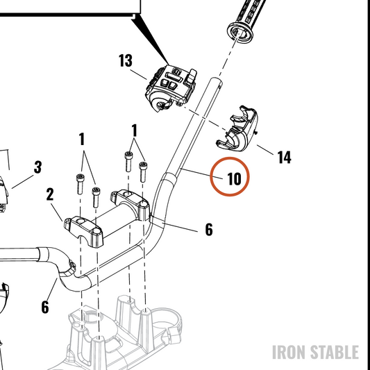 Harley-Davidson 55801090 Original Black Handlebar — OEM parts illustration