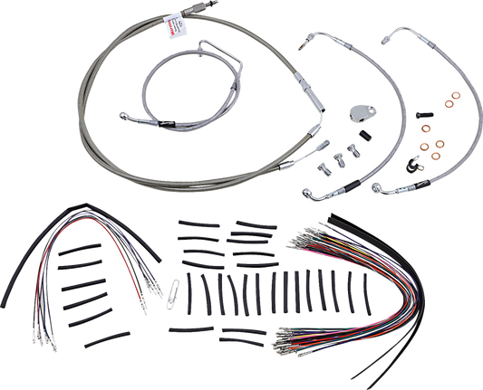 BURLY BRAND 0610-0813 Complete Stainless Braided Handlebar Cable/Brake Line Kit - DRG-0610-0813