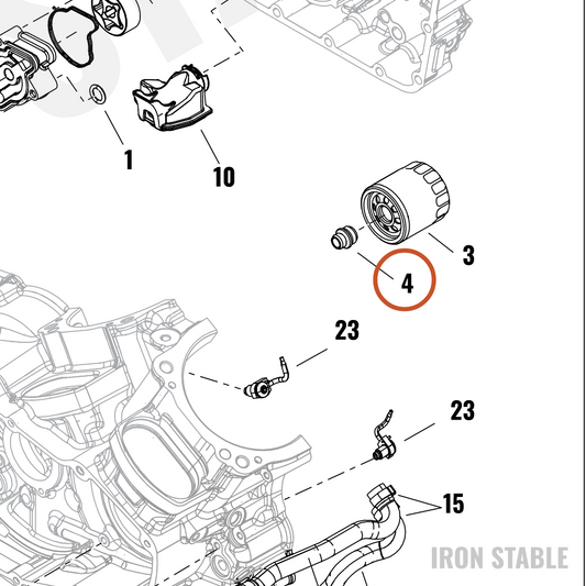 Harley-Davidson 62700281 Oil Filter Line Fitting — OEM parts illustration