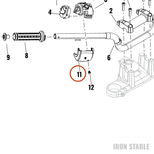 Harley-Davidson 71500547 Right Hand-Control Rear Cover — OEM parts illustration