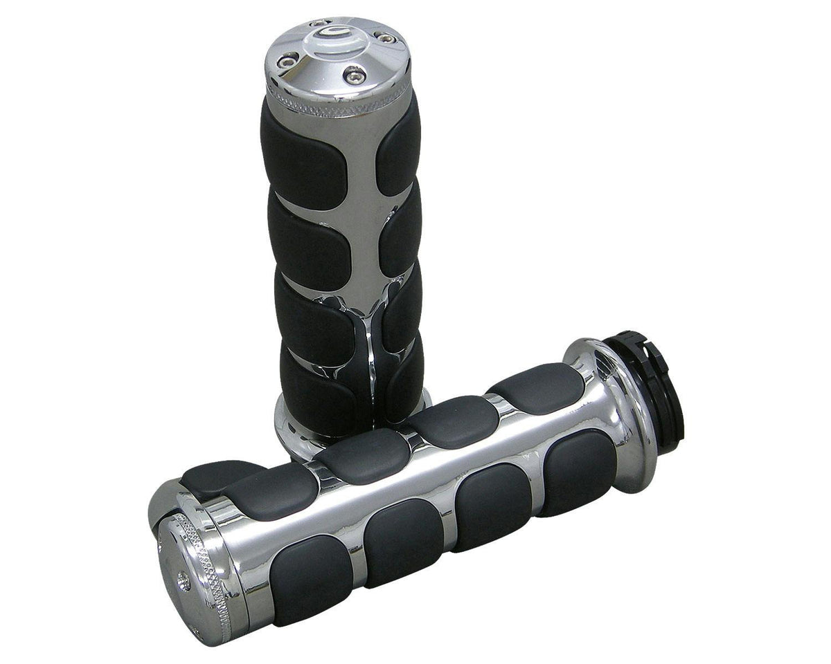 Kuryakyn ISO Grips With Throttle Boss - Chrome / Dual Cable | 6212