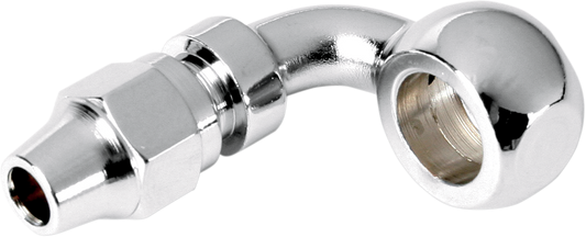 Drag Specialties 1742-0106 Chrome 90-Degree Banjo Fitting | 3/8 in / 10 mm