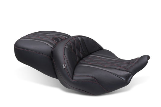 Mustang Seats 23-25 Harley CVO Road Glide (ST) Super Touring Standard Reach One-Piece, 2 UP 黑色｜89411DC
