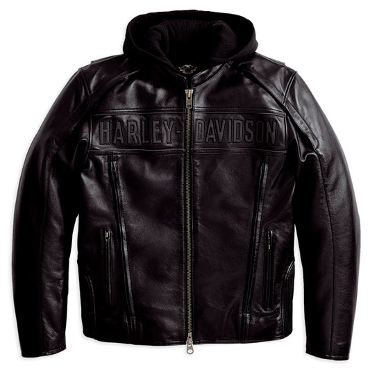 Harley-Davidson Reflective Road Warrior 3-in-1 Leather Rider Jacket - Black, Size M (98138-09VM/000M)