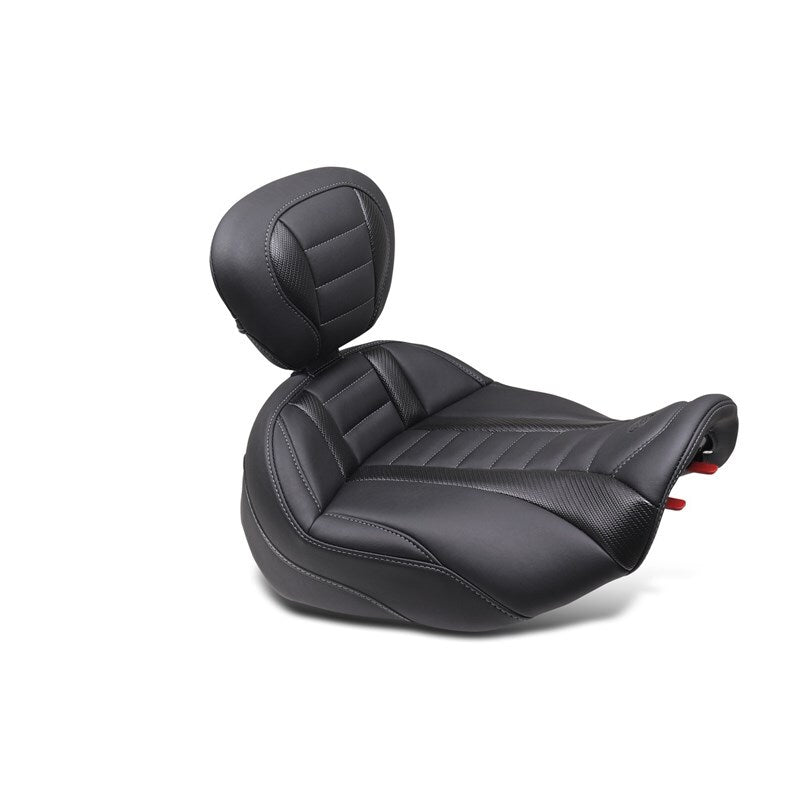 Mustang Seats 23-24 HD CVO Rd Glide(ST), 2024 Rd Glide and Str Glide Pass 支臂 靠背 - 黑色/灰色 Stitch｜88403GM