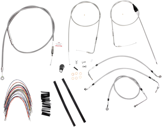 BURLY BRAND 0610-0740 Complete Stainless Braided Handlebar Cable/Brake Line Kit - DRG-0610-0740
