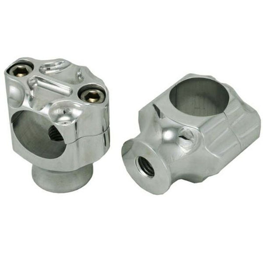 Drag Specialties 0602-0377 Dual Chrome Bone Bar Clamp for 1" Handlebars