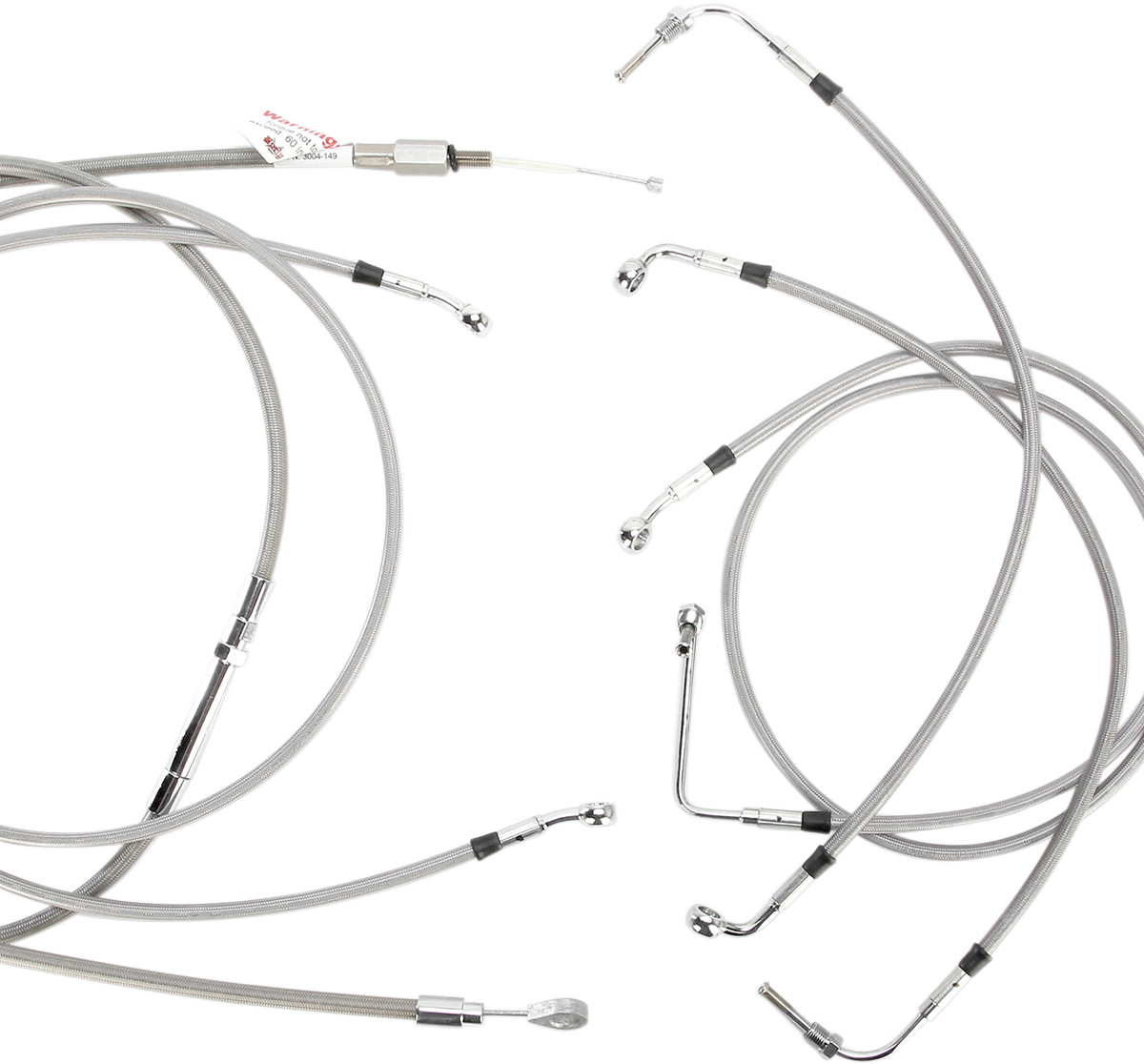 Burly Brand Stainless-Steel Handlebar Control and Brake-Line Kit | 15 in. | 0610-0812