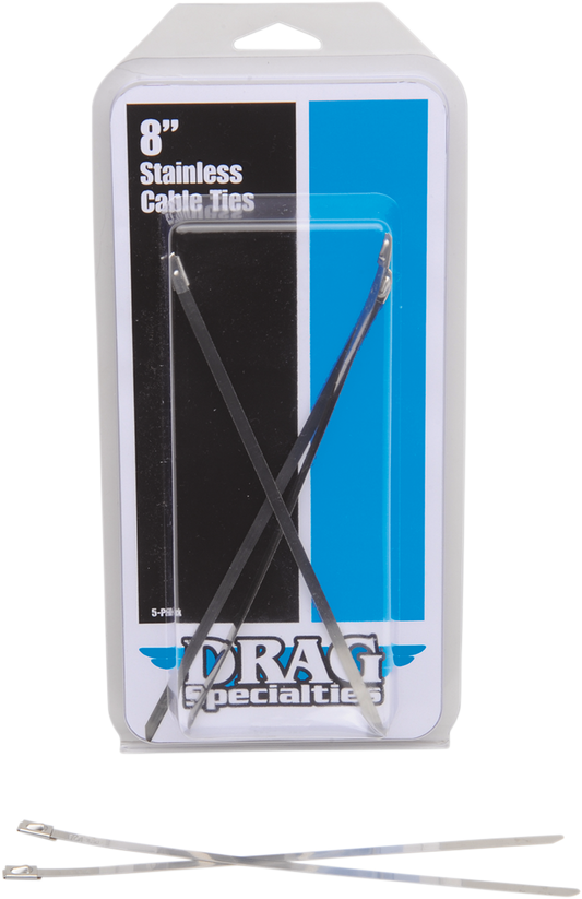 Drag Specialties DRG-1861-0671 TIE WRAPS SS 8" LONG