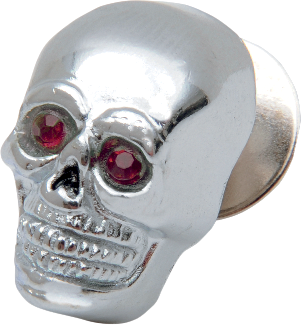 Drag Specialties DRG-DS-190485 SM CHR SKULL W/RED EYE