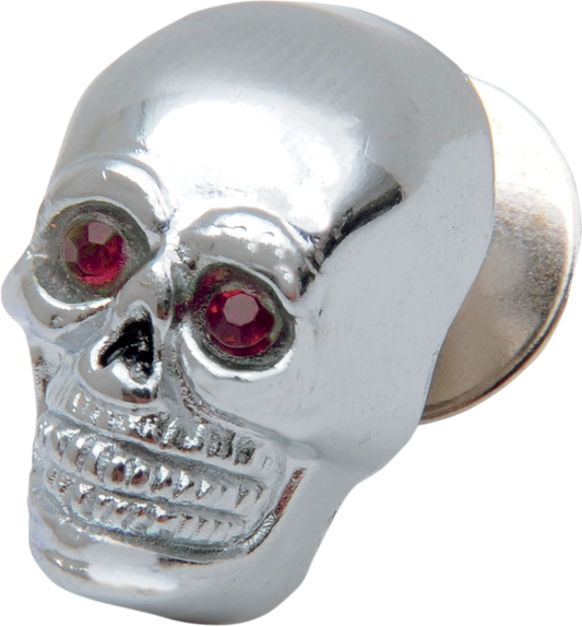 Drag Specialties DRG-DS-190485 SM CHR SKULL W/RED EYE