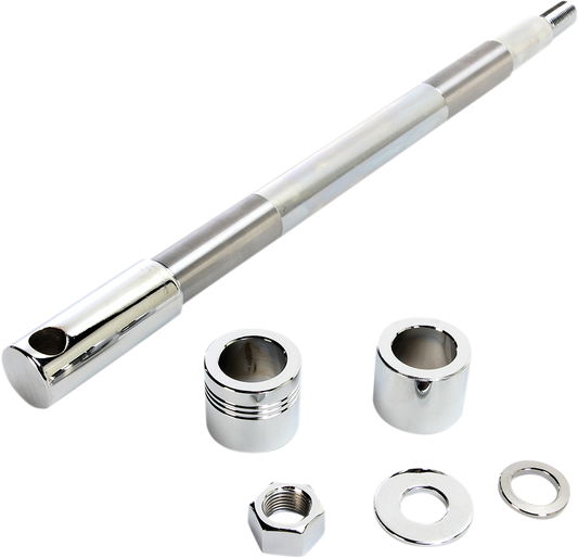 DRAG SPECIALTIES 0214-0953 Axle Kit - Front - Chrome - '00-'06 Softail/Dyna - DRG-0214-0953
