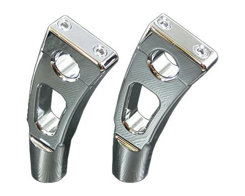 Neofactory 001506 chrome slotted riser pair - detail view