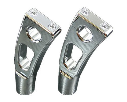 Neofactory 001506 chrome slotted riser pair - detail view