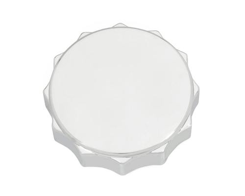 Neofactory 002695 chrome scalloped cam-type fuel cap, right, top view