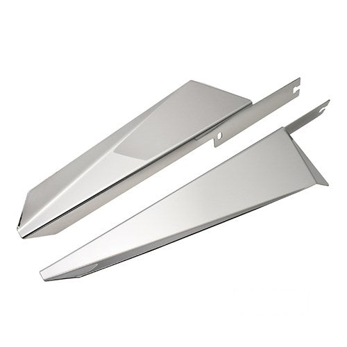 MotoTown Chrome Fork-Mount Wind Deflector Pair for 1983-2013 FLH / FLT