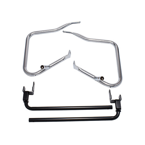 MotoTown 7/8 in. Rear Saddlebag Guard and Support Kit - Chrome for 2014-2025 Touring