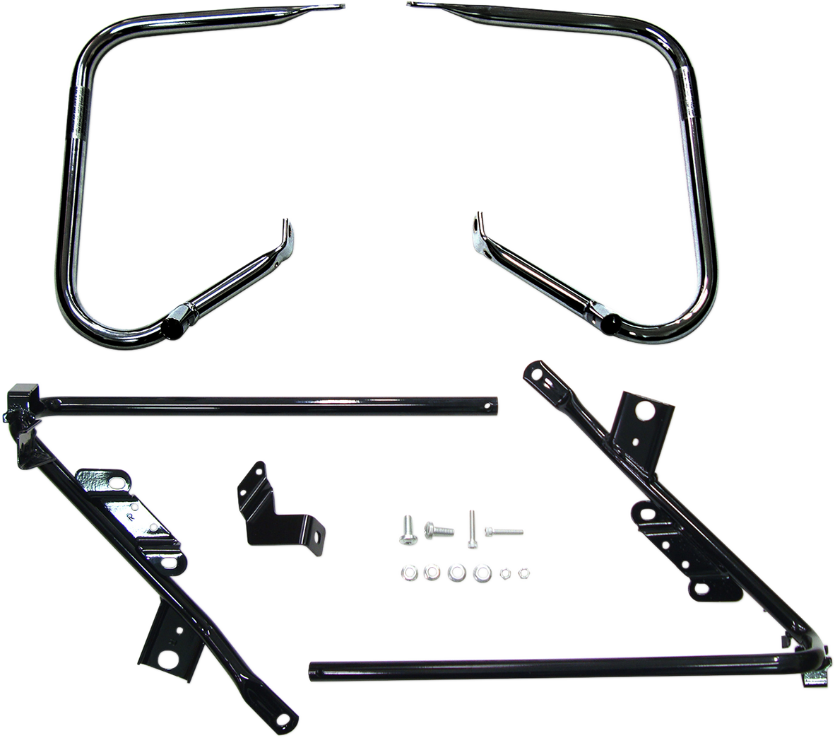 MotoTown Rear Saddlebag Guard, Black - Flat for 2009-2010 FLTR and 2009-2013 FLHX
