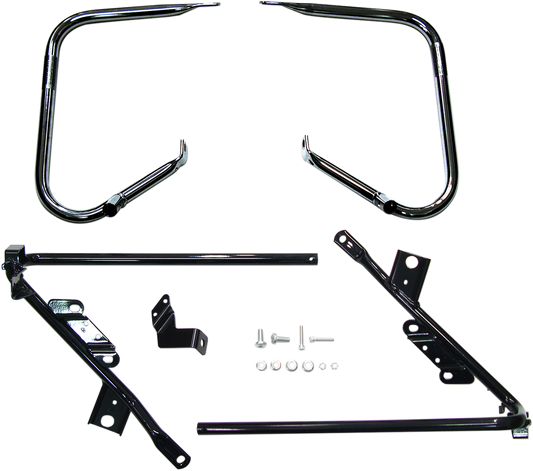MotoTown Rear Saddlebag Guard, Black - Flat for 2009-2010 FLTR and 2009-2013 FLHX