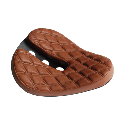 MotoTown Brown Diamond-Stitched Split Solo Seat (FG-020002)
