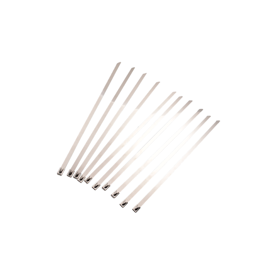 MotoTown 10-Pack Exhaust Wrap Cable Ties, 350 mm, Stainless Steel - FG-030066