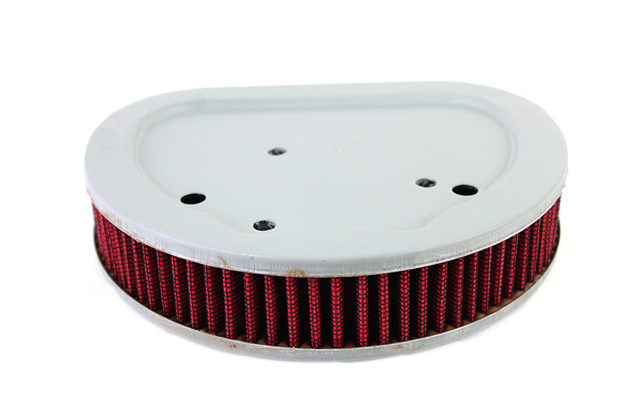 MotoTown OE-Style Pleated Paper Air Filter with Aluminum Backing Plates, OEM 29314-08 - Red / White
