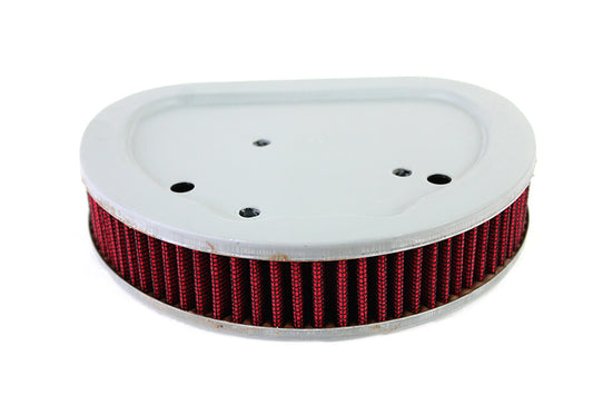 MotoTown OE-Style Pleated Paper Air Filter with Aluminum Backing Plates, OEM 29314-08 - Red / White